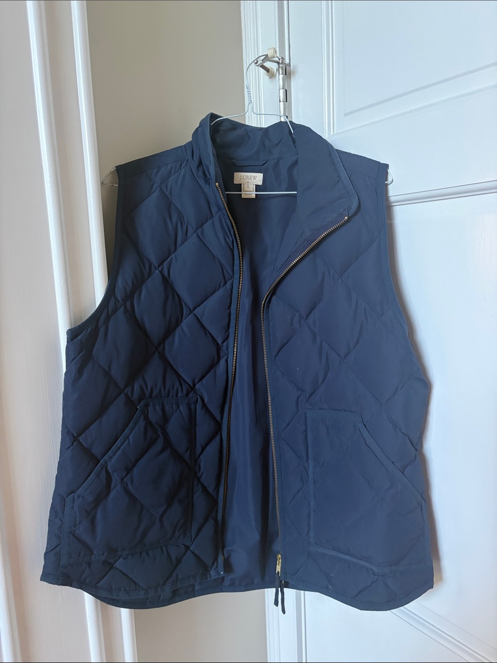 J. Crew Navy Quilted Sleeveless Vest